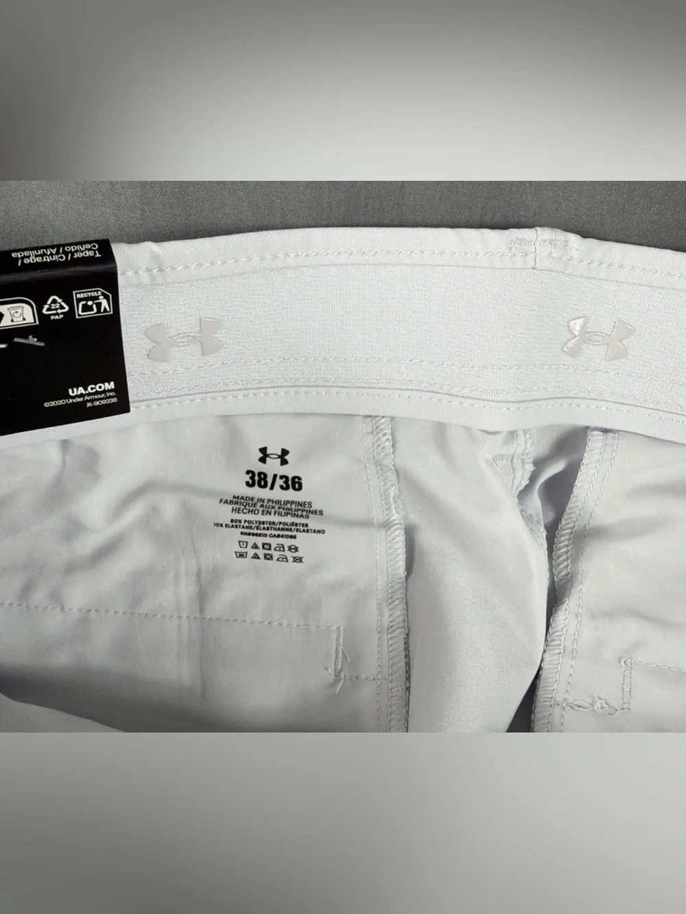 Under Armour Golf Pants Tapered 38 x 36 Halo Gray Polyester Spandex MSRP $80